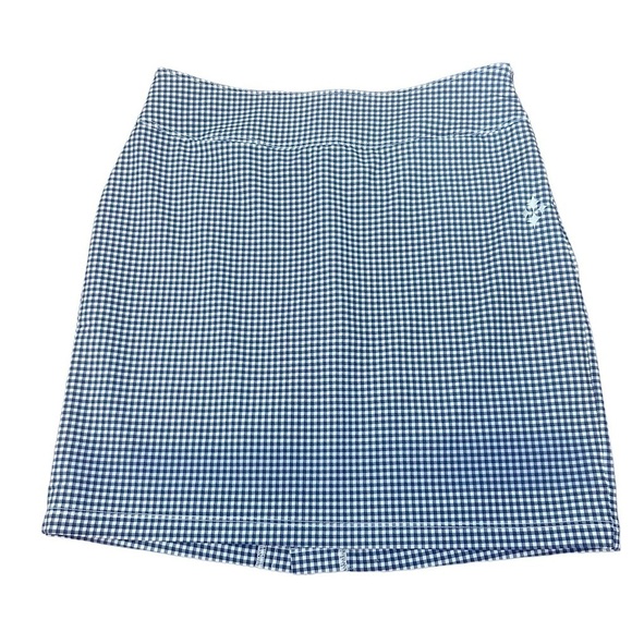 4 All By JOFIT Golf Skort Women’s Blue & White Check Gingham w/ Pockets Size 2 - Picture 1 of 13
